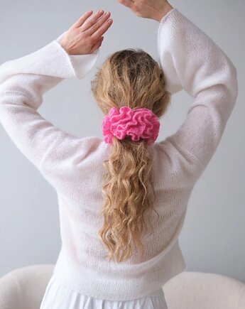 Scrunchie Nasturcja, gumka do włosów, handmade, Sirka Handmade