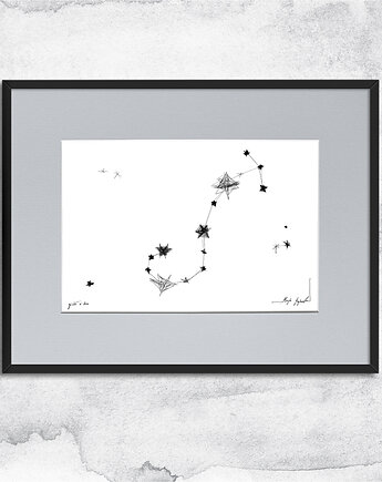 Oprawiona grafika zodiak Skorpion, Maja Gajewska