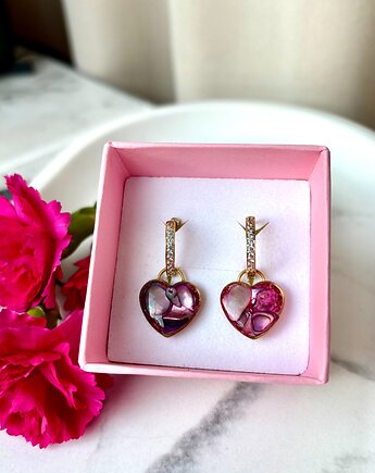 Kolczyki hoop serca, Frant Art Jewellery
