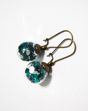 Kolczyki wiszące - Zielone kryształki, yenoo