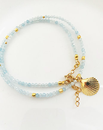 Naszyjnik AKWAMARYN, kamienie naturalne choker, Anemon Atelier