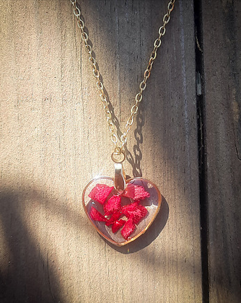 Wisiorek serce z różą, Figa handmade accessories