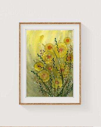 Oryginalna akwarela. Łąka A4, Malgorzata Domanska