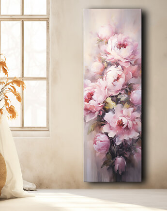 Peonie - Plakat - Olej, Boho, Abstrakcja, Black Sapphire Art