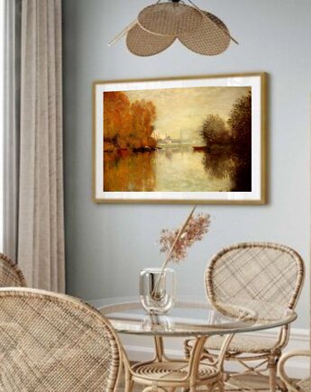 PLAKAT Claude Monet, obraz jesienny sztuka ścienna, black dot studio