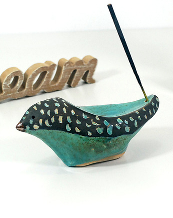 Ceramiczny ptak - stojak na kadzidełka, 10FingersArt