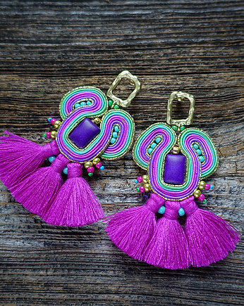 Oriana- kolorowe kolczyki soutache, Mró Soutache