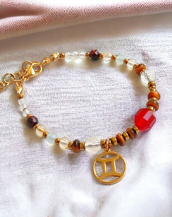 BLIŹNIĘTA - zodiac collection - PREMIUM - gold, kaktusia