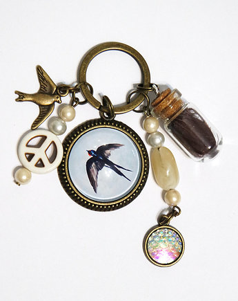 Breloczek - Jaskółka, piórko, wolność, yenoo