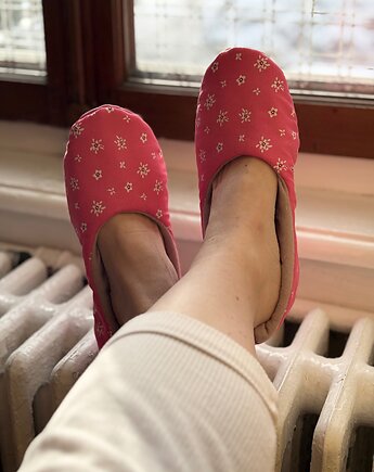 Kapcie różowe w kwiatki r.38, be- być i tworzyć