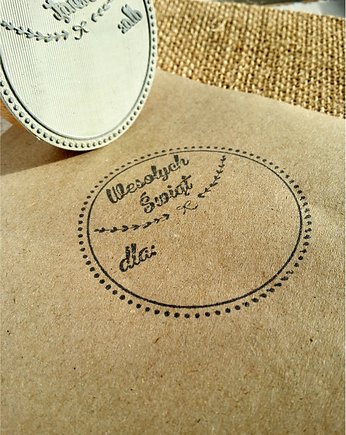 Stempel świąteczny 60mm Wesołych Świąt, DrukLove