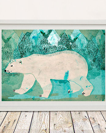 Plakat niedźwiedź polarny A4, Anita Tomala