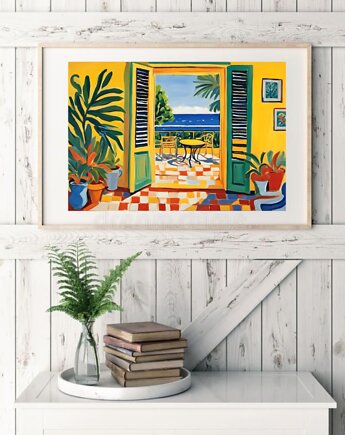 PLAKAT  St Tropez, Matisse obraz, kolorowa dekoracja ścienna, black dot studio