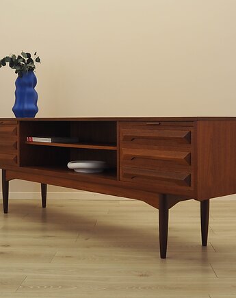 Sideboard tekowy z wysuwanymi blatami, Dania, lata 70., Przetwory design