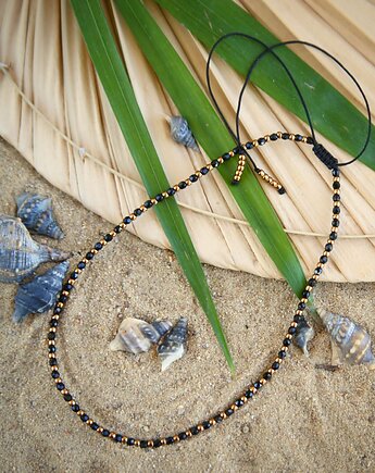 Złoty/czarny na szyję, naszyjnik z koralików, czoker, Mosca