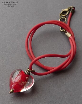 Serce ze szkła weneckiego uroczy prezent  dla ukochanej osoby, Galeria Limart