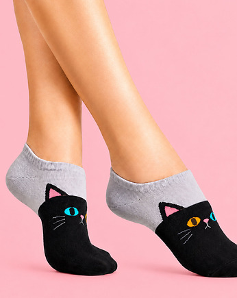 Skarpetki damskie w koty - Stopki z silikonem bawełna 36-41, CandySox