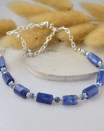 Kianit klasycznie  - srebrny naszyjnik, Sunflower Kornelia Kubinowska