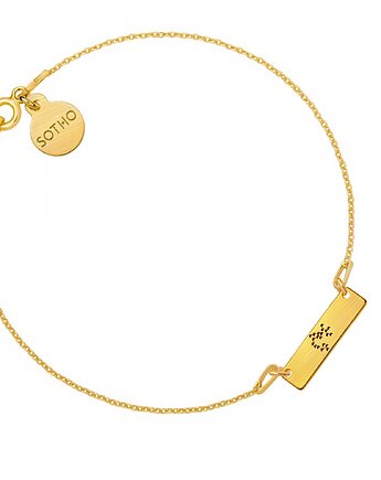 Złota matowa bransoletka z konstelacją Strzelca, SOTHO