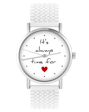 Zegarek - Time for love - silikonowy, biały, OSOBY - Prezent dla teścia