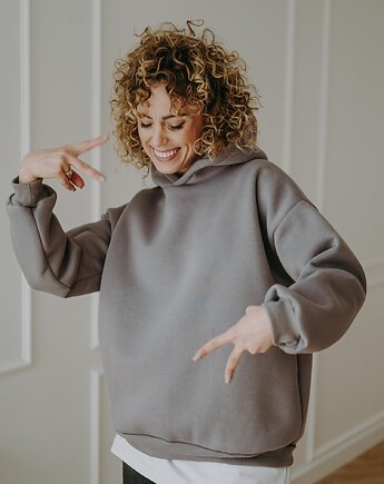 Bluza  basic oversize  klasyczna  siwa, BejbiStory