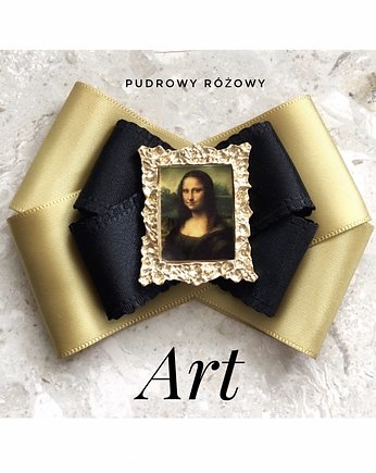 Brosza  ART z obrazem Mona LisaNEW 1szt, Pudrowy Różowy