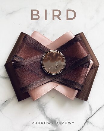 Brosza z kolekcji BIRD z masy perłowej z cudnym ptaszkiem NEW, Pudrowy Różowy