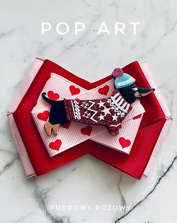 Kolekcja Pop Art Dog  Zimowy Jamnik, Pudrowy Różowy