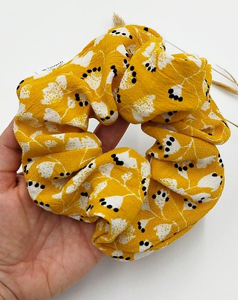 Big scrunchie Yellow Viscose, wu handmade