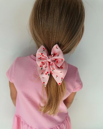 Gumka jedwabna z kokardą MINI scrunchie cherry, Capillum