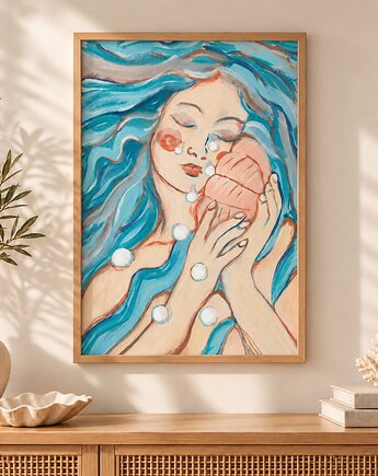 Łzy Oceanu gwasz na papierze, ma illustories