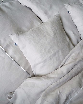 Pościel lniana szara z bielą (komplet), IL LETTO