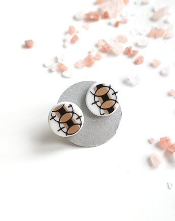 Kolczyki ceramiczne w czarnozłote wzory