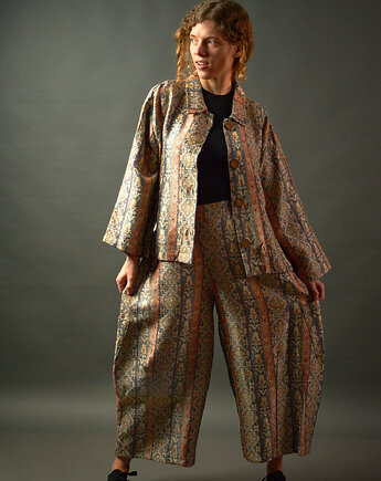 Garnitur żakardowy z szerokimi spodniami, soie star