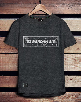 Koszulka męska SZWENDAM SIĘ/MAPA grafitowa, Szwendam sie