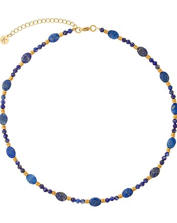Naszyjnik mix Lapis Lazuli x Hematyt - Złote, Kulka Bransoletki