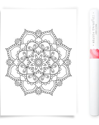 Plakat do Kolorowania Mandala 50x70cm, Anna Grunduls Design