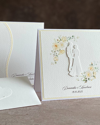 Elegancka kartka ślubna w pudełku z personalizacją / PASTELLE, WP 132C, Anna Art and Crafts