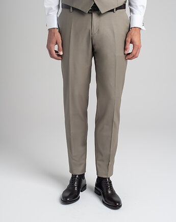 Spodnie do zestawu brione greige slim fit, BORGIO