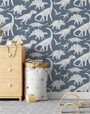 TAPETA w rolce - DINO BLUE, Pastelowelove