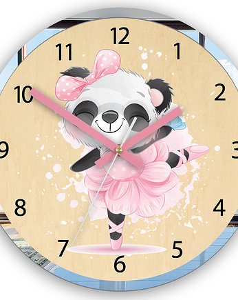 Zegar ścienny dziecięcy PANDA BALETNICA 30cm, ModernClock
