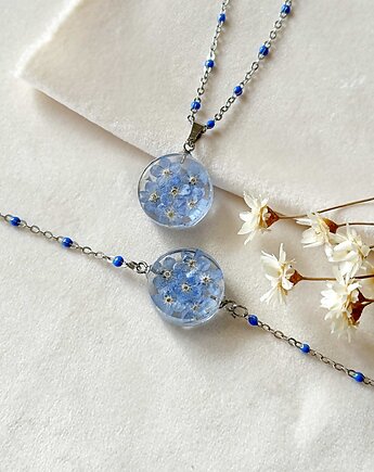 Komplet biżuterii z niezapominajkami, Colie