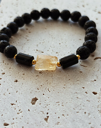 Bransoletka męska Cytryn i Turmalin