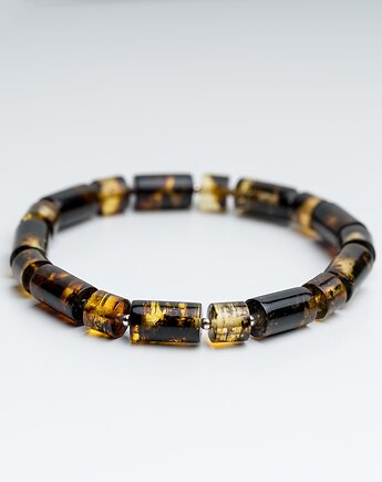 Personalizowana Bransoletka męska bursztyn bałtycki, AmberMal