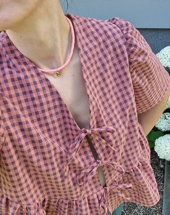 Koszula wiązana z falbaną z kraty Vichy, Honolulu Wear
