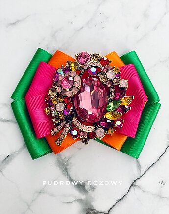 Brosza  z Ogromnym Różowym kryształem Exclusive  1 szt NEW, Pudrowy Różowy