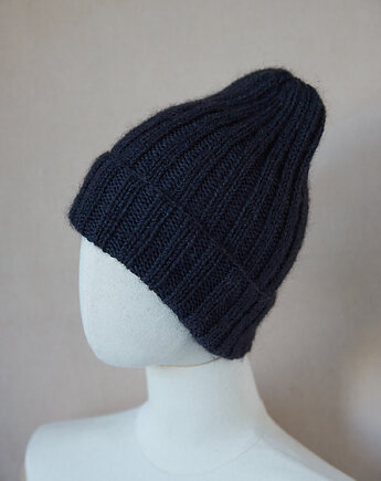 Czapka  Classic średniej grubości czarna, Knit Couture