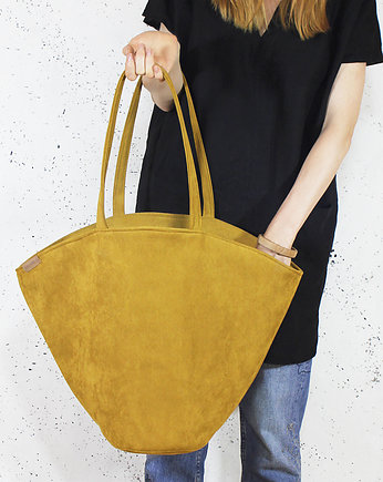 Shelly bag torba musztardowa nubuk syntetyczny, hairoo