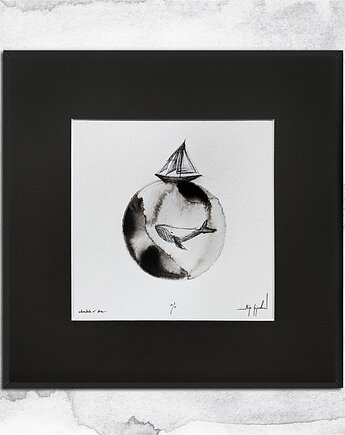 UNIKAT - oprawiona w ramę akwarela (łódka 4), Maja Gajewska