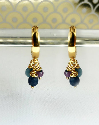 Kolczyki z szafirem, rubinem i lapis lazuli, Anemon Atelier